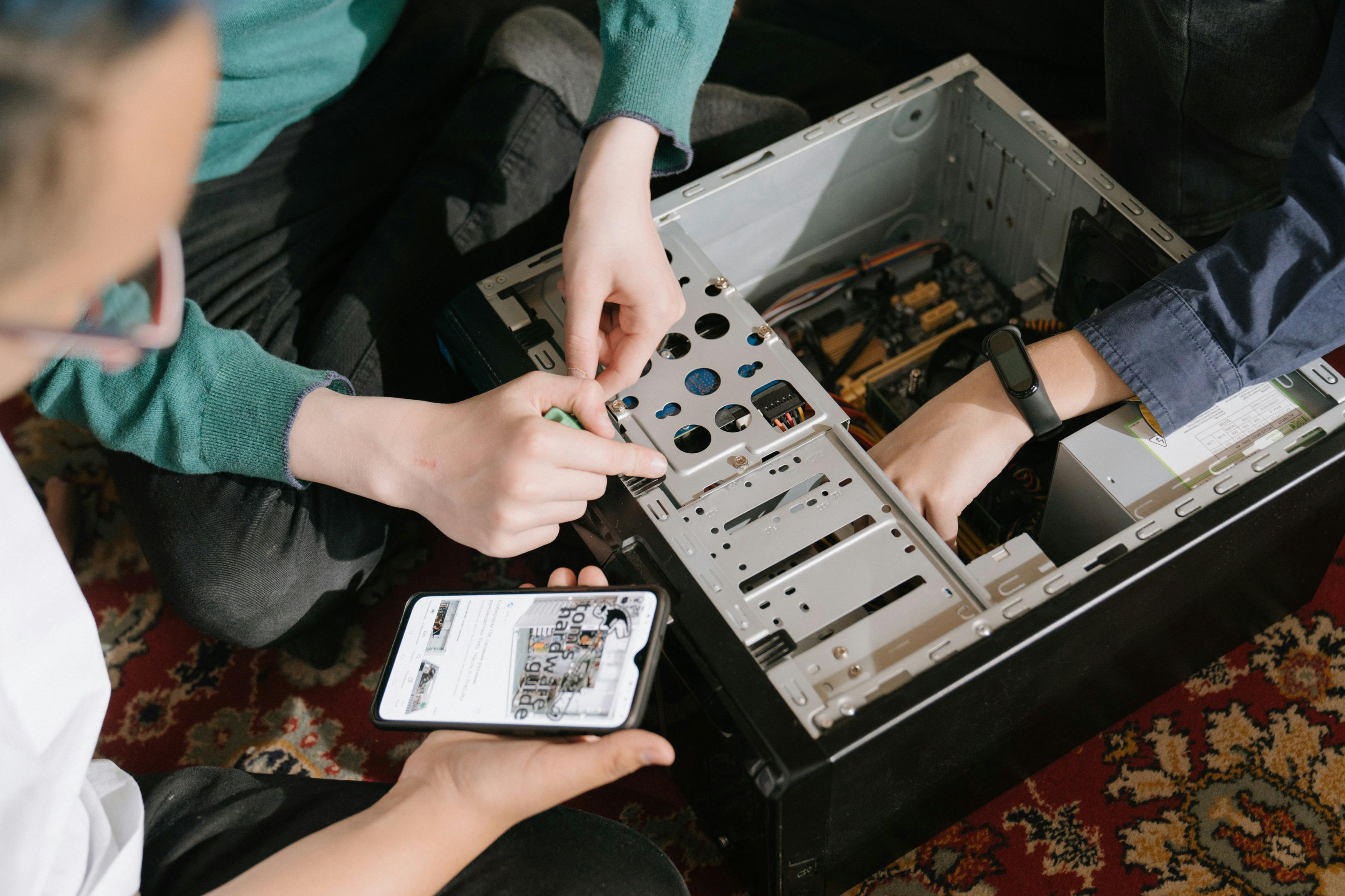 Technician performing annual system maintenance